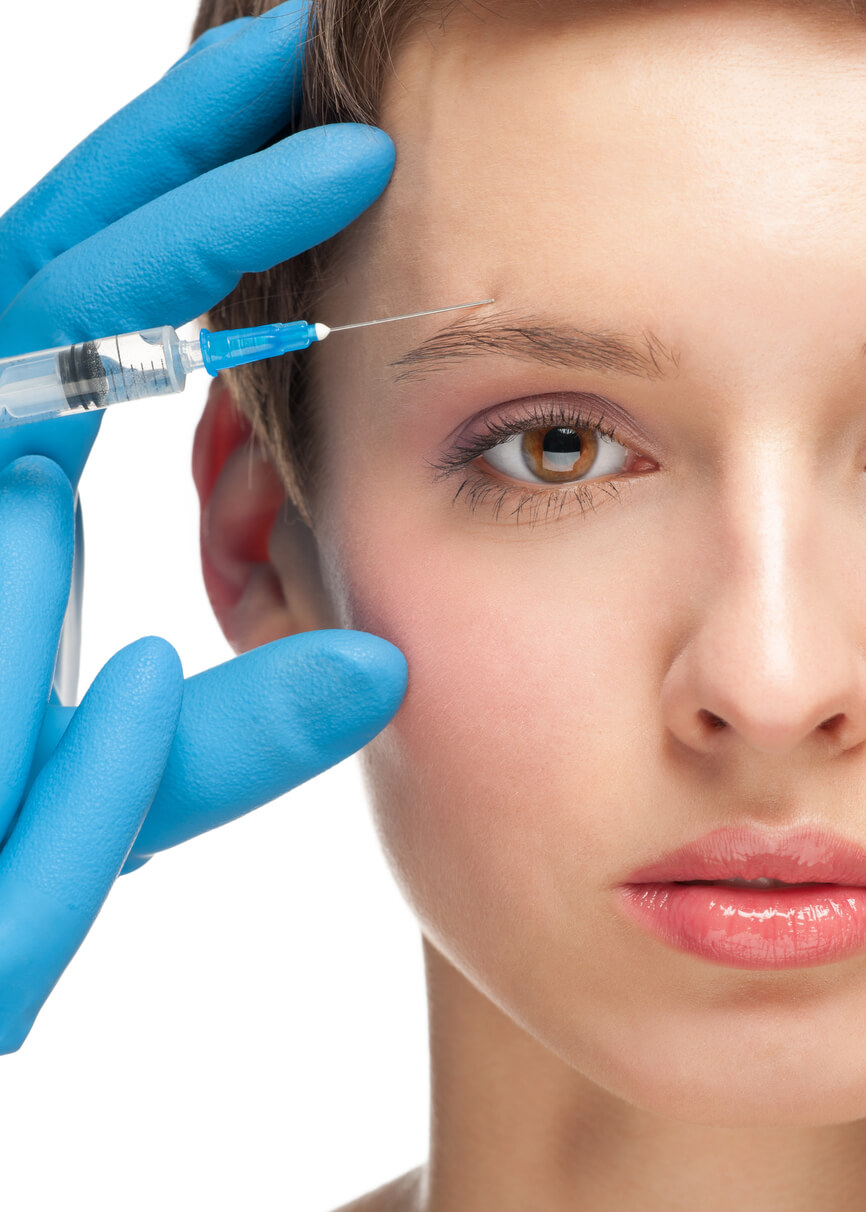 Cosmetic injection of botox for eyebrow lift
